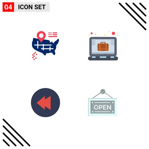 Pack Modern Flat Icons Signs Symbols Web Print Media Location — Stock Vector