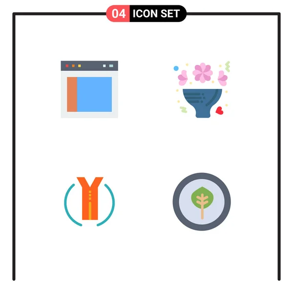 Flat Icon Pack Universal Symbols Divide Celebrate Text Flowers Trip — Stockový vektor