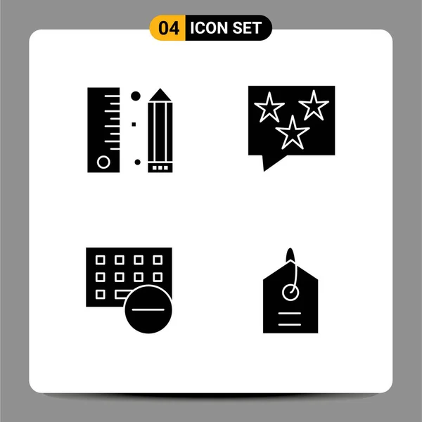 Creative Icons Modern Signs Sysymbols Coding Star Pencil Chat Devices — Vector de stock