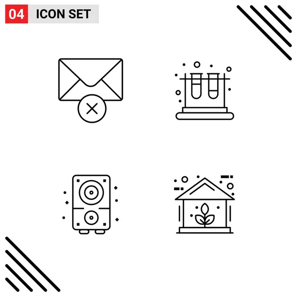 Creative Icons Modern Signs Symbols Delete Music School Education Energy — Stock Vector