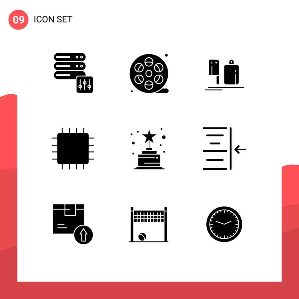 2014 Mobile Interface Solid Glyph Set Pictograms Achievement Gadget Kitchen — 스톡 벡터