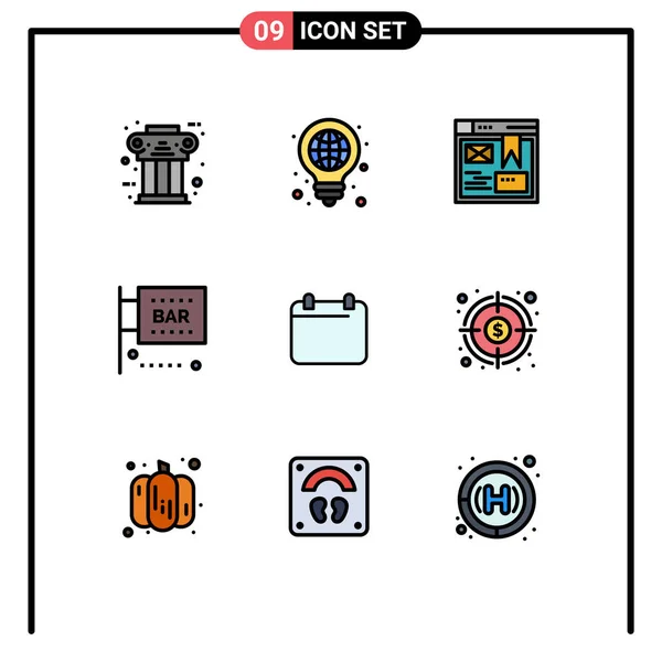 Stock Vector Icon Pack Line Segni Simboli Media Intrattenimento Cibo — Vettoriale Stock