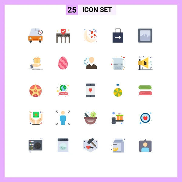 Pack Modern Flat Colors Signs Symbols Web Print Media Seperti - Stok Vektor