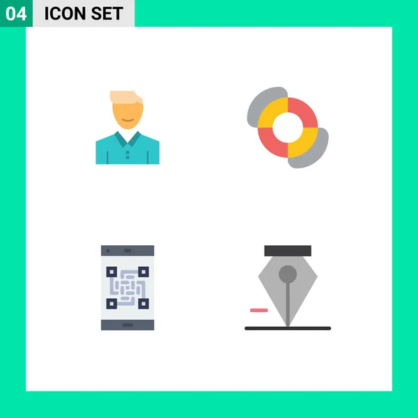 Stock Vector Icon Pack Line Znaki Symbole Dla Avatara Lato — Wektor stockowy
