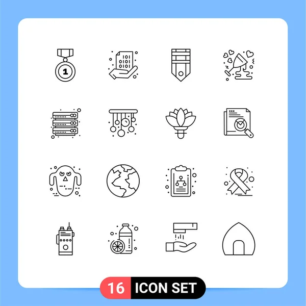 Icône Vectorielle Stock Paquet Signes Symboles Ligne Pour Amour Célébrer — Image vectorielle
