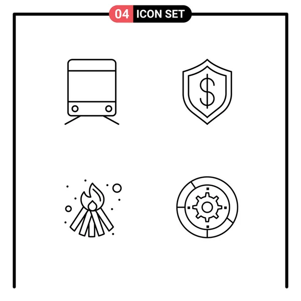 모바일 인터페이스 Pictogram Editable Vector Design Elements — 스톡 벡터