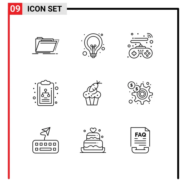 Universal Icon Symbols Group Modern Outlines Cup Organigramm Seo Diagramm — Stockvektor