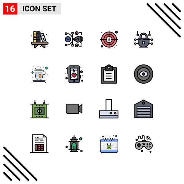 Creative Icons Modern Signs Sysymbols Tea Cup Editable Network Security — Archivo Imágenes Vectoriales