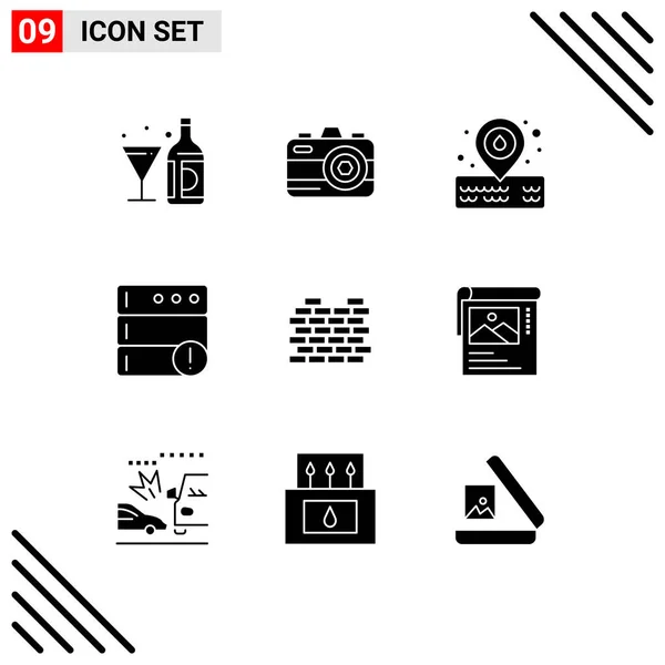 Stock Vector Icon Pack Líneas Señalización Símbolos Para Seguridad Protección — Vector de stock