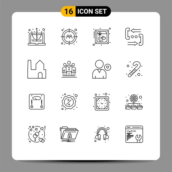 Icône Vectorielle Stock Paquet Signes Symboles Ligne Pour Téléphone Contact — Image vectorielle