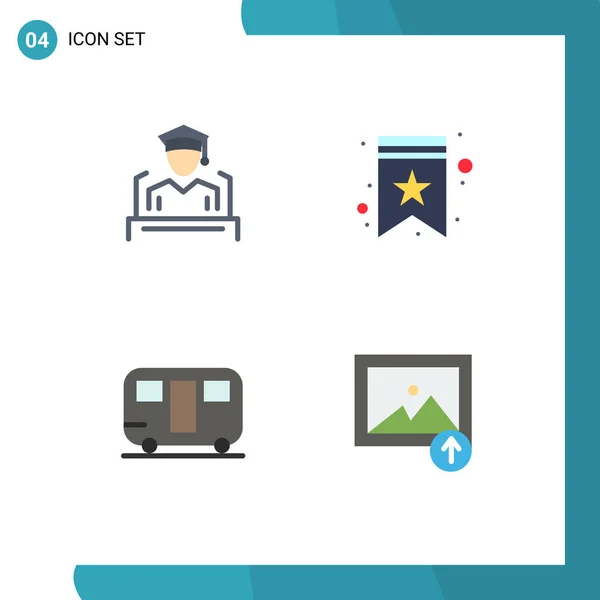 User Interface Flat Icon Pack Modern Signs Sysymbols Cap Trailer — Archivo Imágenes Vectoriales
