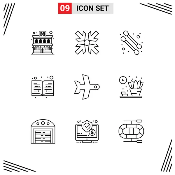 Thematic Vector Outlines Editable Sysymbols Shelf Home Book Vehicle Take — Vector de stock