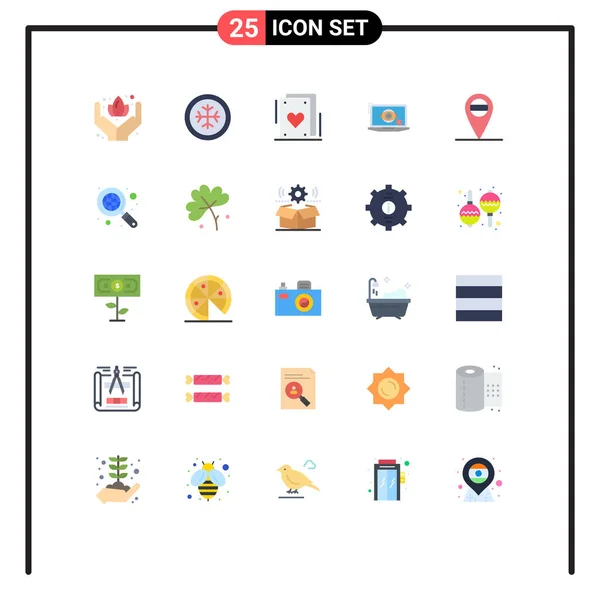 全球25种基本平面色彩 可编辑矢量设计元素的用户界面包 — 图库矢量图片