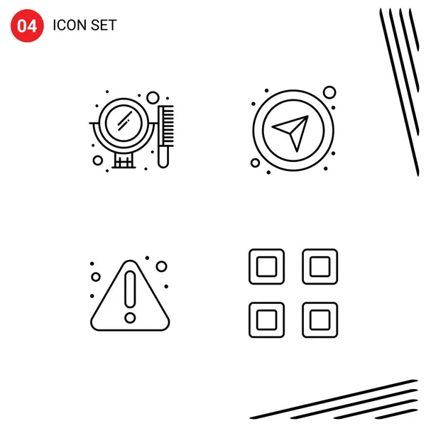 Set Modern Icons Symbols Signs Beauty Notice Set Gps Grid — Stock Vector