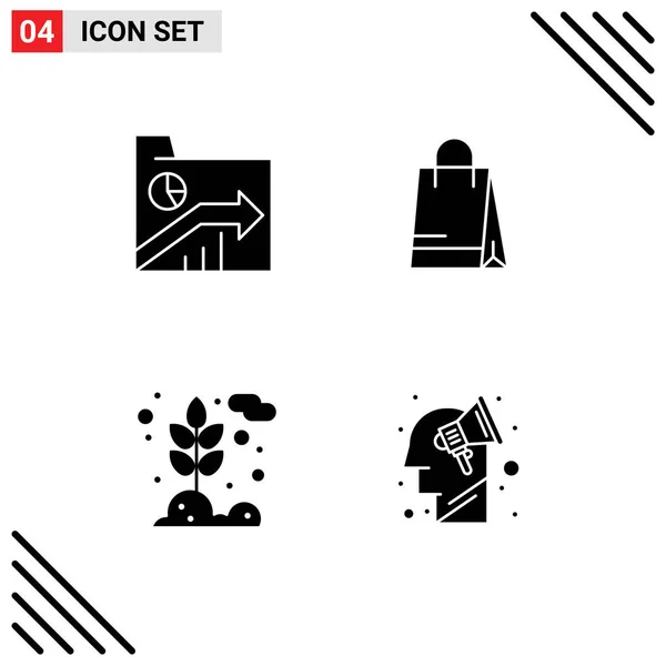 User Interface Solid Glyph Pack Modern Signs Symbols Business Grain — Stock Vector