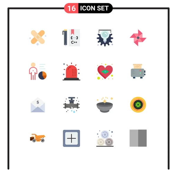 Universal Icon Symbols Group Cores Planas Modernas Eficiência Gráfico Engrenagem — Vetor de Stock