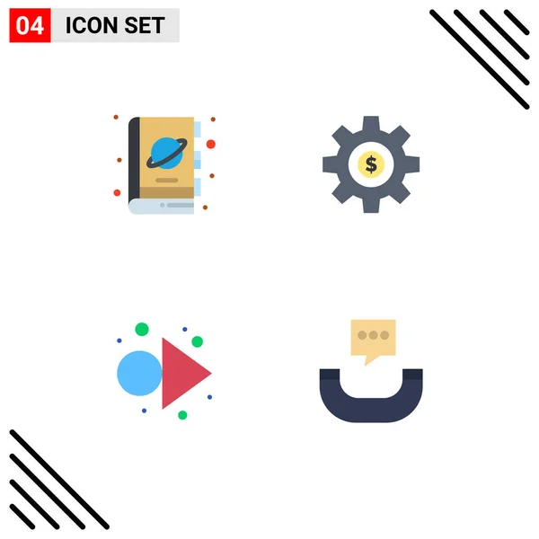 Symboles Icône Universelle Groupe Icônes Plates Modernes Livre Services Science — Image vectorielle