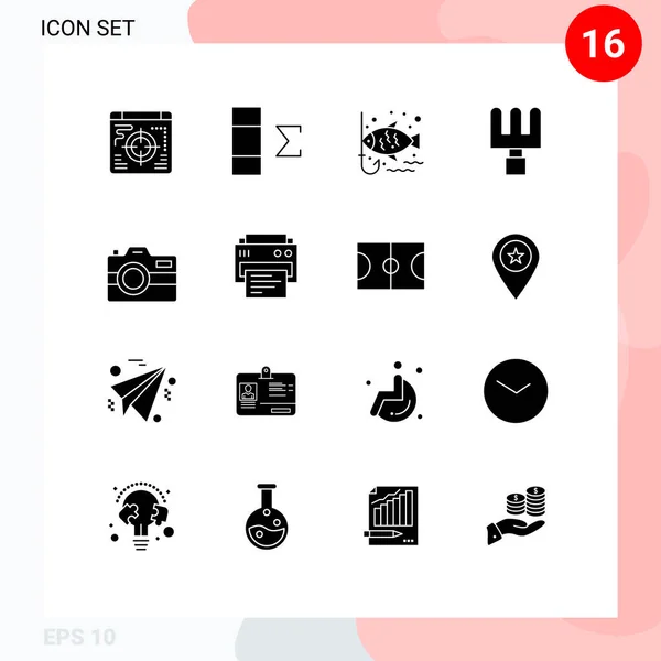 Stock Vector Icon Pack Line Signs Symbols Print Technology Hook — 스톡 벡터