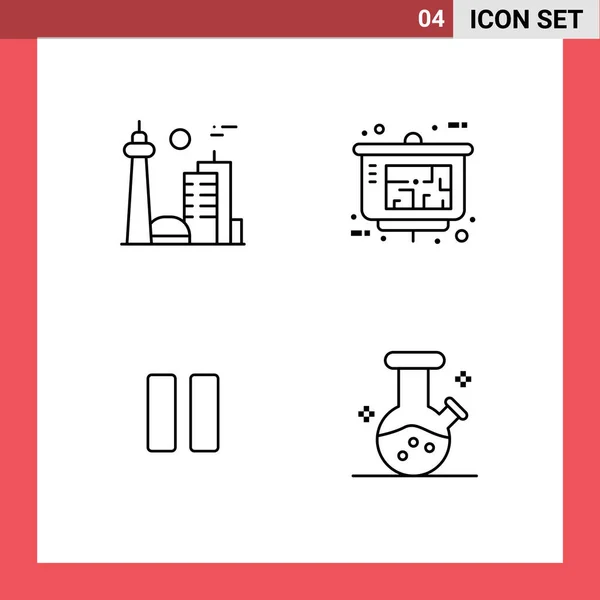 Universal Icon Simboli Gruppo Moderne Filledline Flat Colors Building Control — Vettoriale Stock