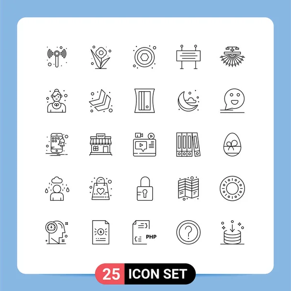 Stock Vector Icon Pack Mit Linienzeichen Und Symbolen Für Struktur — Stockvektor