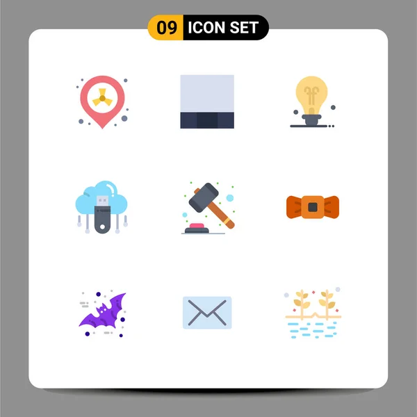 Stock Vector Icon Pack Line Segni Simboli Legge Corte Idea — Vettoriale Stock