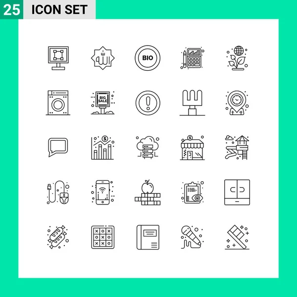 Creative Icons Modern Signs Sysymbols Calculator Accounting God Power Efficiency — Vector de stock