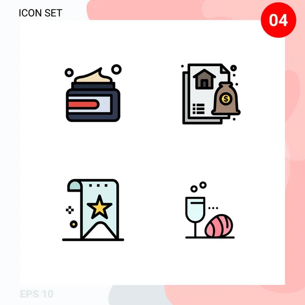 Universal Icon Symbols Group Modern Filledline Flat Colors Beauty Favorite - Stok Vektor