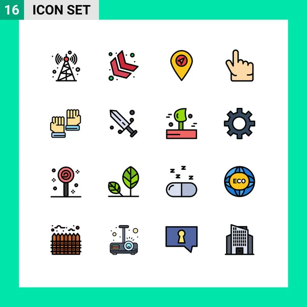 Universal Icon Symbols Gruppe Von Modern Flat Color Filled Lines — Stockvektor