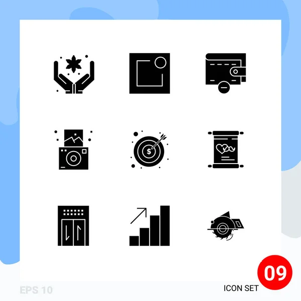 Set Modern Icons Sysymbols Signs Invitation Finance Wallet Cash Banking — Vector de stock