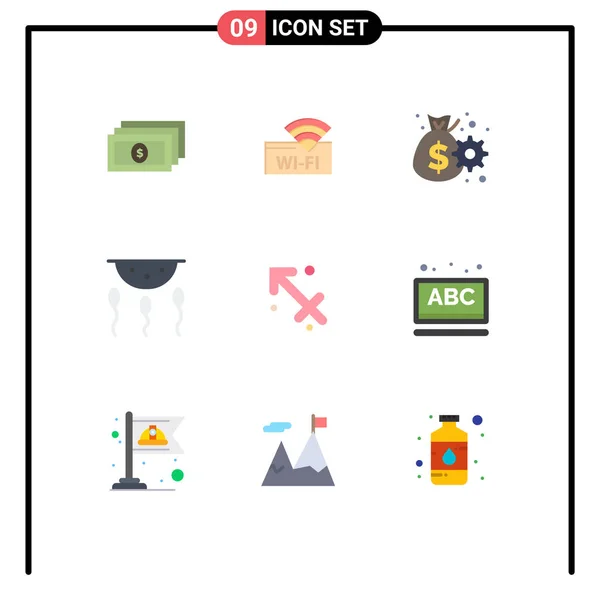 Creative Icons Modern Signs Sysymbols Sagittarius Process Cash Laboratory Biology — Vector de stock