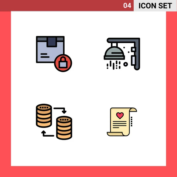Απόθεμα Vector Icon Πακέτο Γραμμών Και Σύμβολα Για Κουτί Βάση — Διανυσματικό Αρχείο