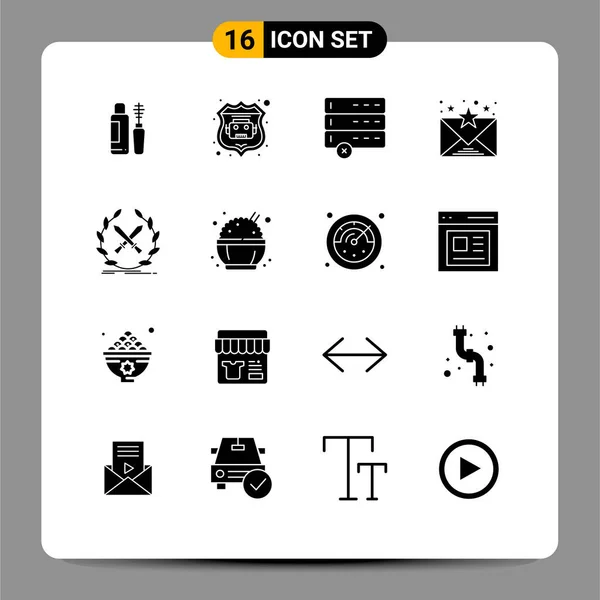 Set Modern Icons Symbols Signs Swords Game Data Emblem Communication — стоковый вектор