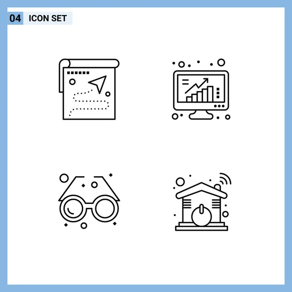 Set Von Modernen Symbolen Symbole Zeichen Für Karte Daten Ziel — Stockvektor