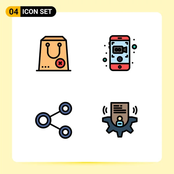 Set Modern Icons Sysymbols Signs Buy Connect Mobile Network Editable — Vector de stock