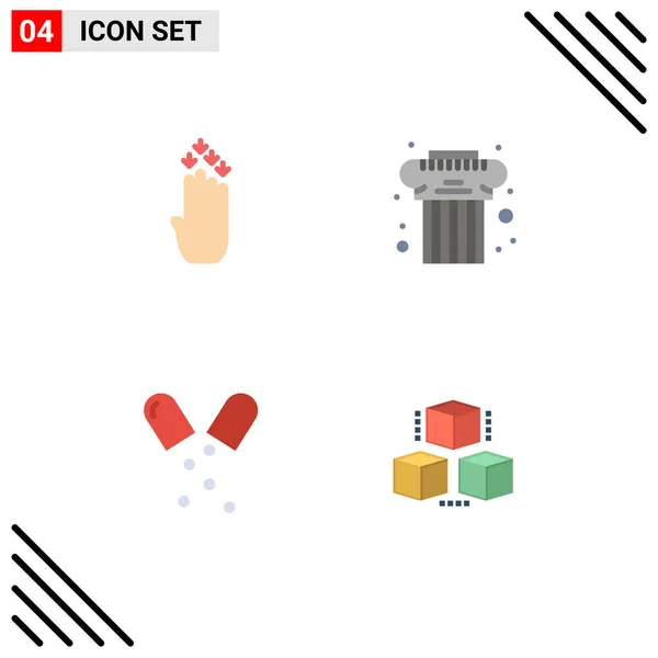 Universal Icon Symbols Group Modern Flat Icons Finger Health Culture — Stock Vector