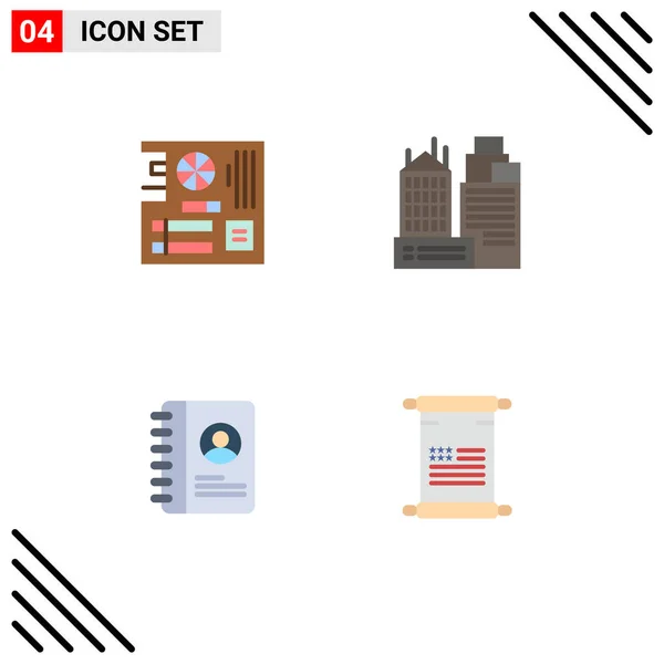 Icone Creative Segni Simboli Moderni Bordo Libro Mainboard Ufficio Elementi — Vettoriale Stock