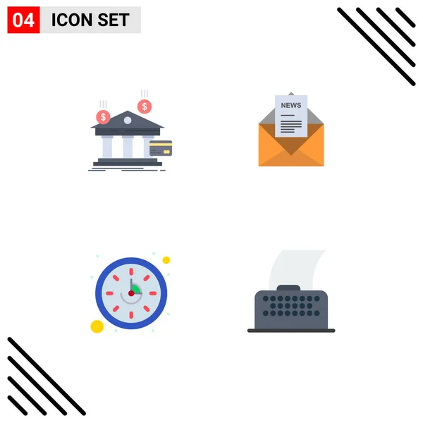 Universal Icon Symbols Group Modern Flat Icons Bank Letter Financial — Vetor de Stock