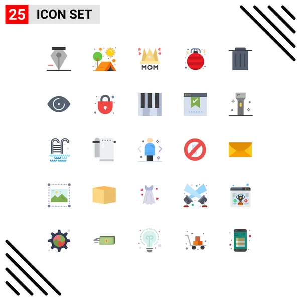 Stock Vector Icon Pack Mit Zeilenzeichen Und Symbolen Zum Löschen — Stockvektor