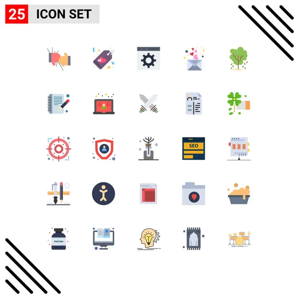 Creative Icons Modern Signs Sysymbols Tree Love Tag Heart Programming — Vector de stock