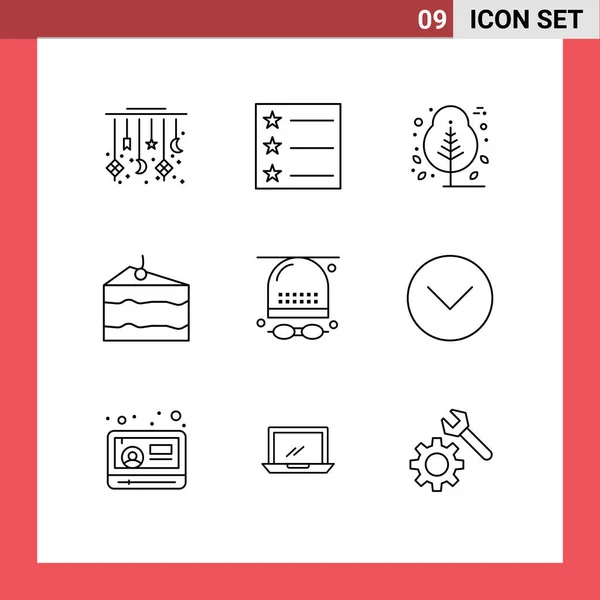 Stock Vector Icon Pack Лінійних Знаків Символів Гри Діяльності Природи — стоковий вектор