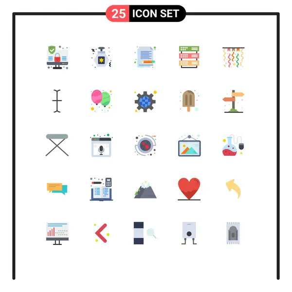 Universal Icon Symbols Group Modern Flat Colors Winter Christmas Shopping — Stockový vektor