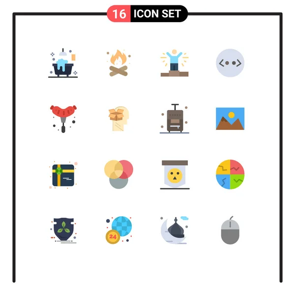 Creative Icons Modern Signs Sysymbols Grill Bbq Nature Html Brackets — Vector de stock