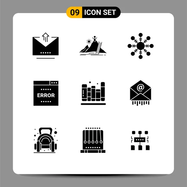 Mobile Interface Solid Gyph Set Pictograms Back School Page Career — Vector de stock