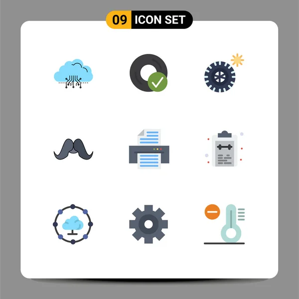 Stock Vector Icon Pack Line Signs Symbols Men Movember Disc — Stock Vector