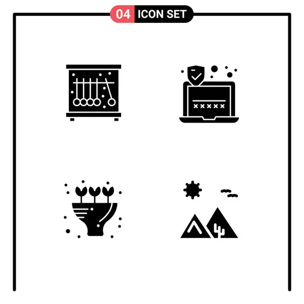 Creative Icons Modern Signs Symbols Physics Arabia Password Bouquet Desert — Stock Vector