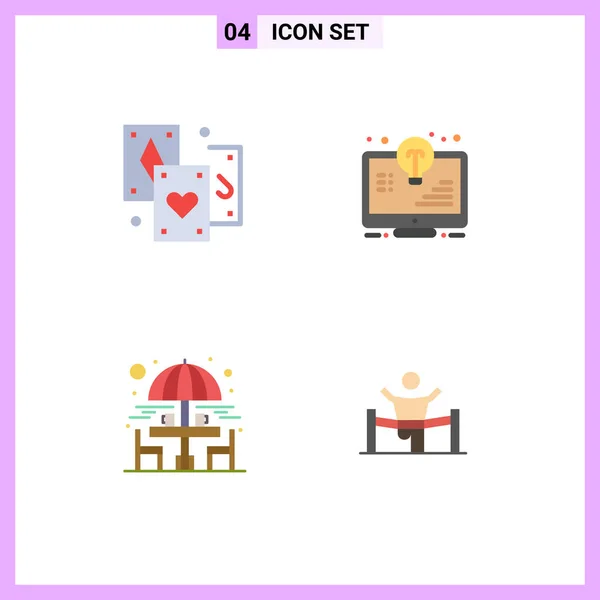 Universal Icon Symbols Group Modern Flat Icons Card Chair Tarot — Stockový vektor