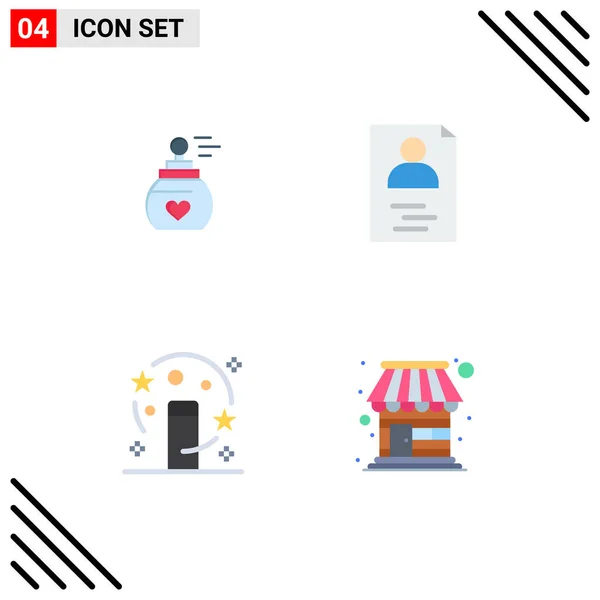 User Interface Pack Basic Flat Icons Perfume Magician Aroma Resume — Stock Vector