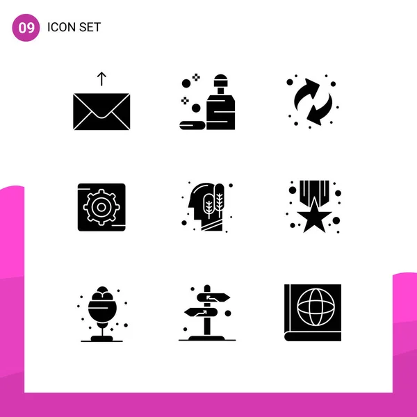 Stock Vector Icon Pack Line Signs Symbols Award Human Recycling — Stock Vector