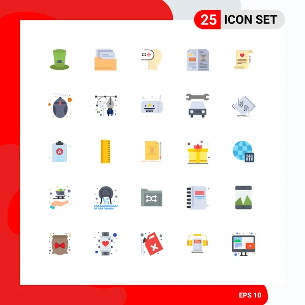 Set Modern Icons Sysymbols Signs Paper Media Mental Layout Design — Vector de stock