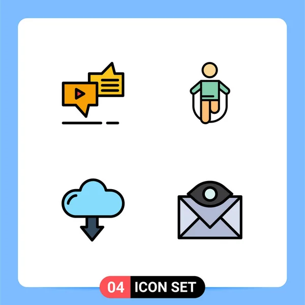 Universal Icon Symbols Group Modern Filledline Flat Colors Chat Skipping — Vetor de Stock